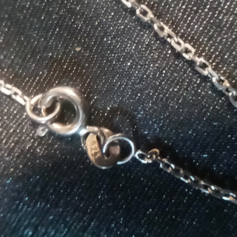 Sterling Silver 925 Hamsa Necklace with Blue Accent. - Picture 4 of 5